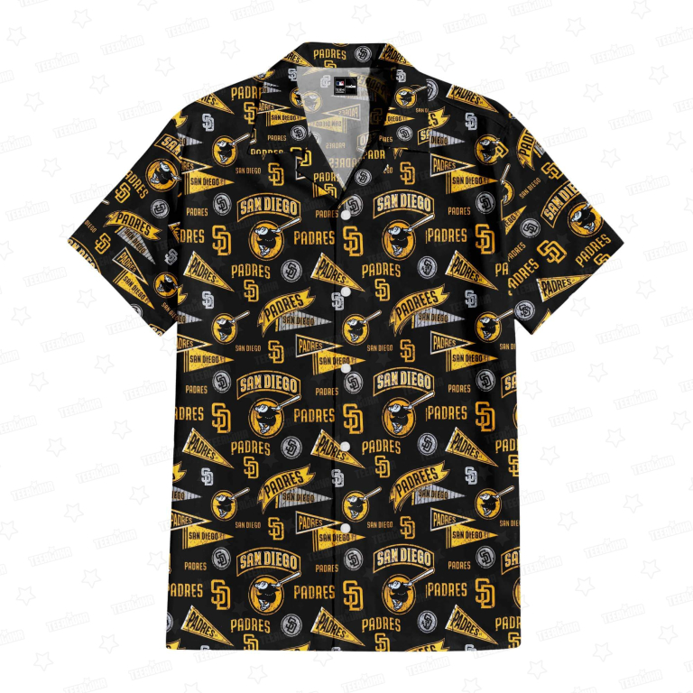 San Diego Padres Vintage Grunge Crest Hawaiian Shirt